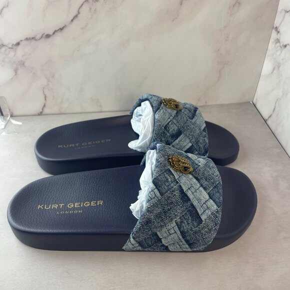 KURT GEIGER DENIM SLIDES 8.5 - Picture 4 of 12